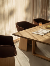 Fritz Hansen - Monolit spisebordsstol m. lave armlæn og finér base - 4 - Jacobsen Plus