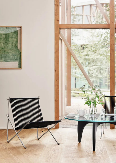 PK4 Lounge-Sessel in Schwarz, Stahlstel von Poul Kjærholm - 2 - Jacobsen Plus