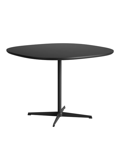 Piet Hein A603 Cafébord, 100 x 100 cm von Fritz Hansen - Schwarz laminat m. sort ABS-kant - Schwarz stel - Jacobsen Plus