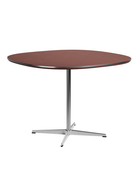 Piet Hein A603 Cafébord, 100 x 100 cm von Fritz Hansen - Schwarz laminat m. sort ABS-kant - Schwarz stel - Jacobsen Plus