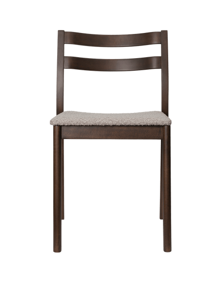 Boda Esszimmerstuhl, stapelbar von Ferm Living - Dunkel gebeizte Buche - Soft Buclé Natur - Jacobsen Plus