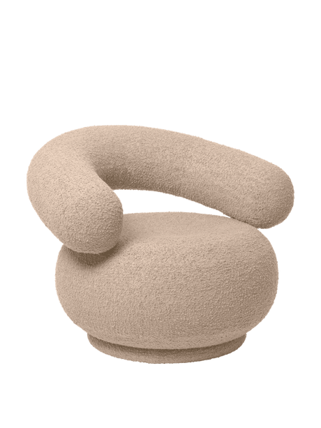Orbo Lounge Chair fra Ferm Living - Raw Boucle - Natural - Swivel - Jacobsen Plus