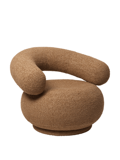 Orbo Lounge Chair fra Ferm Living - Raw Boucle - Tan - Swivel - Jacobsen Plus