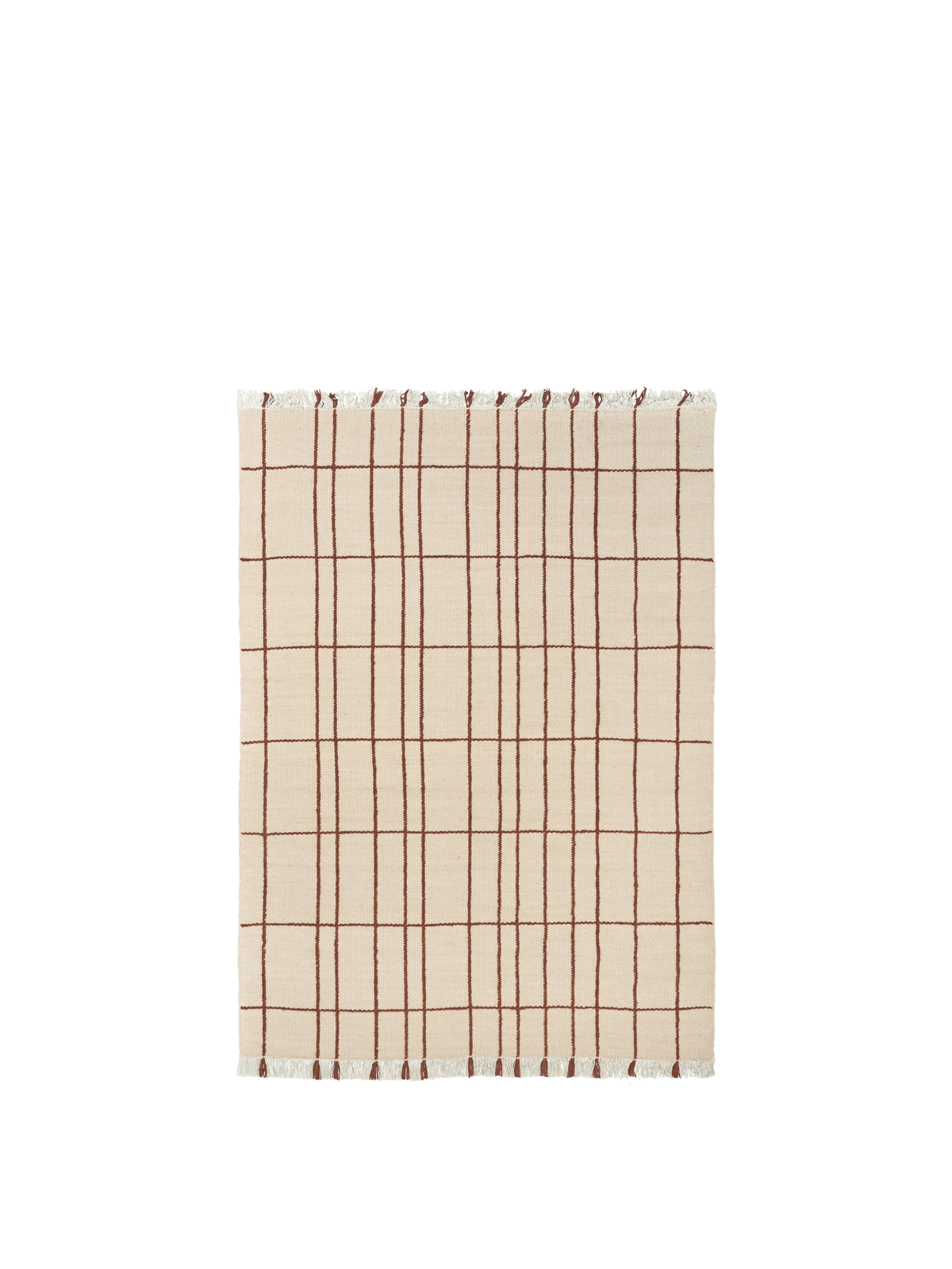 FermLiving Sen Rug Teppich, Pergament/Kastanie - 140 x 200 cm - Jacobsen Plus