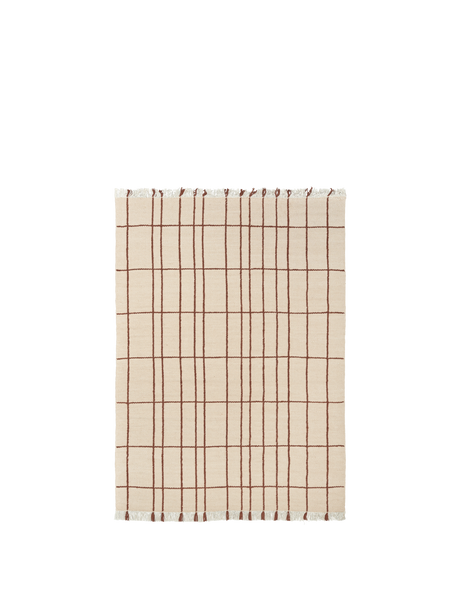 FermLiving Sen Rug Teppich, Pergament/Kastanie - 140 x 200 cm - Jacobsen Plus