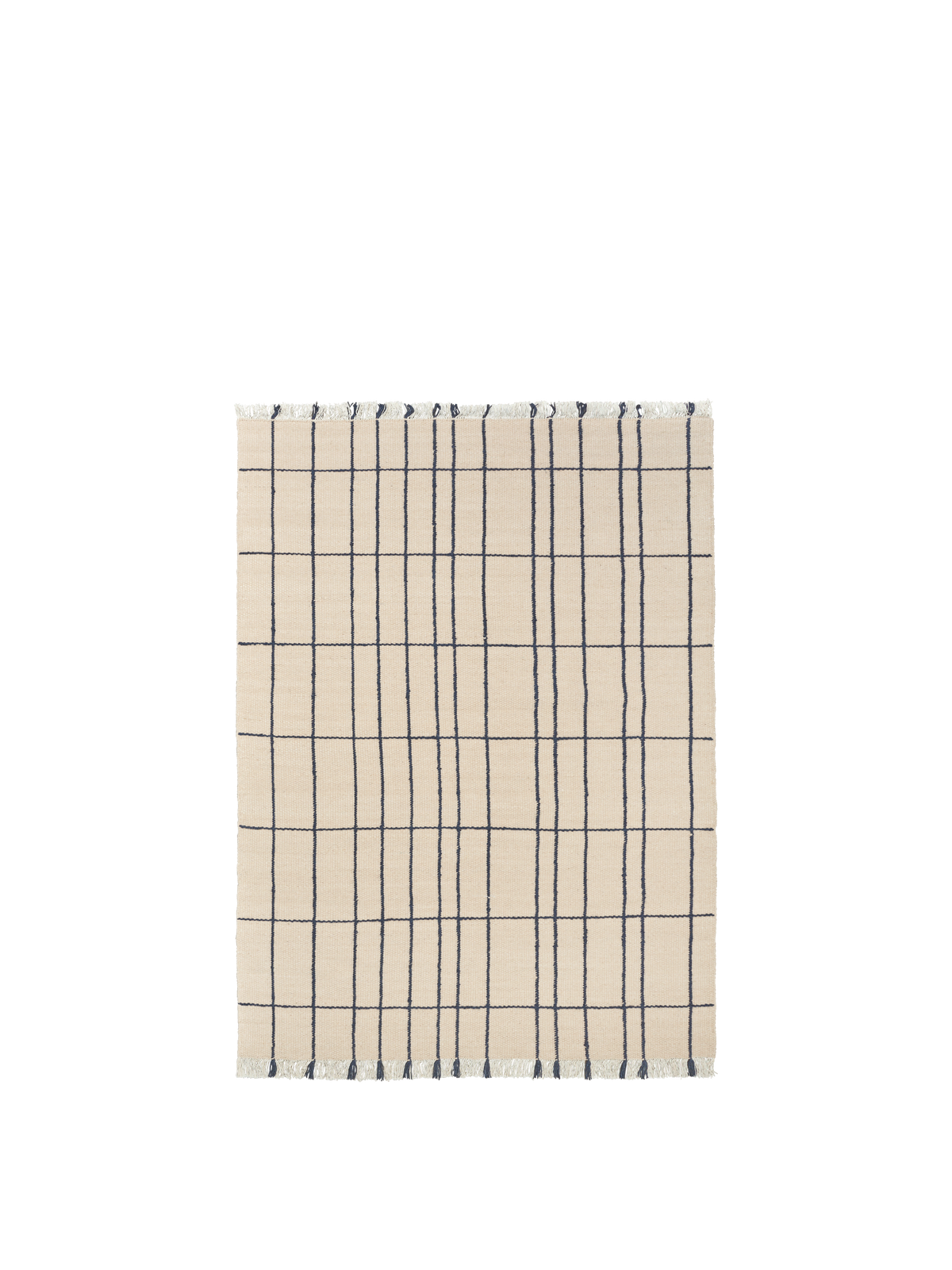 FermLiving Sen Rug Teppich, Pergament/Indigo - 140 x 200 cm - Jacobsen Plus