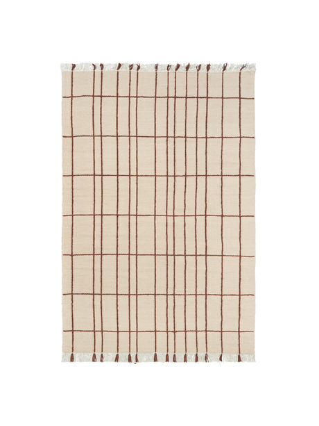 FermLiving Sen Rug Teppich, Pergament/Kastanie - 140 x 200 cm - Jacobsen Plus