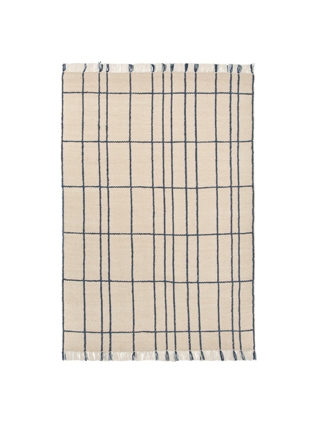 FermLiving Sen Rug Teppich, Pergament/Indigo - 140 x 200 cm - Jacobsen Plus