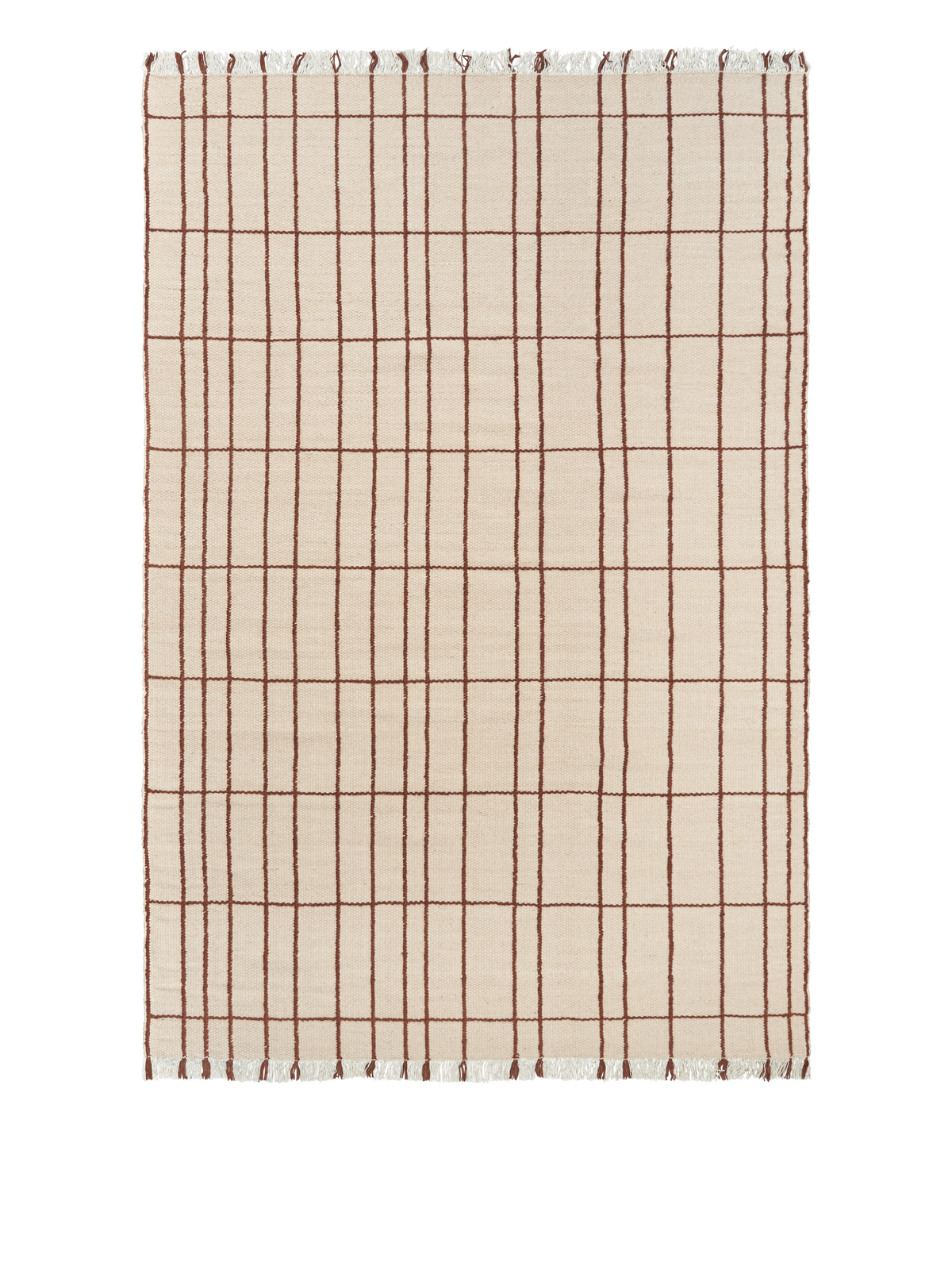 FermLiving Sen Rug Teppich, Pergament/Kastanie - 200 x 300 cm - Jacobsen Plus