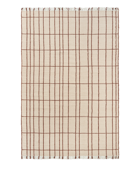 FermLiving Sen Rug Teppich, Pergament/Kastanie - 140 x 200 cm - Jacobsen Plus