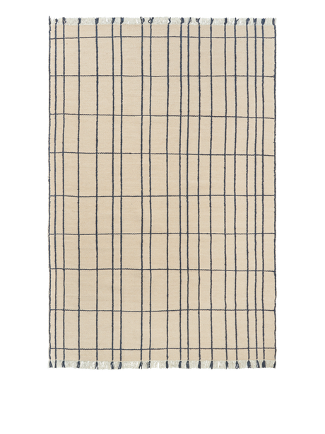 FermLiving Sen Rug Teppich, Pergament/Indigo - 140 x 200 cm - Jacobsen Plus