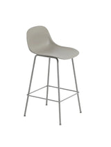 Fiber Barstool tube w. back fra Muuto - Lille / Grey- grey base - Jacobsen Plus