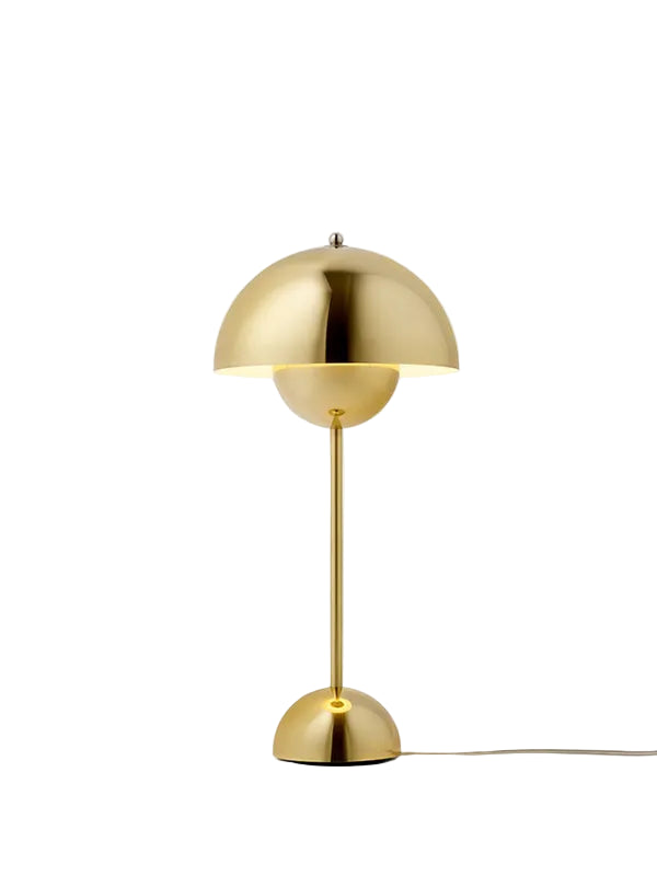 Flowerpot VP3 Tischleuchte von Verner Panton - Poliertes Messing - Jacobsen Plus
