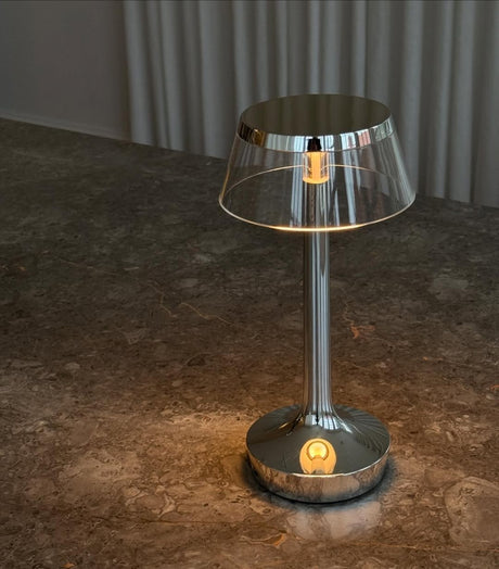 Bon Jour Unplugged – tragbare Tischleuchte von FLOS - Chrome - Jacobsen Plus