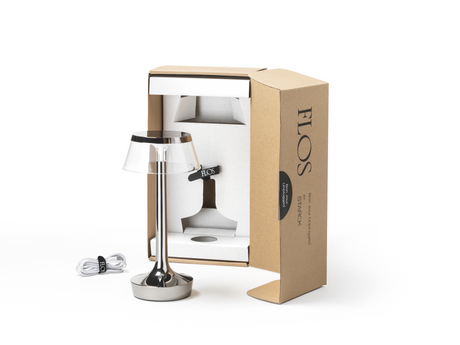 Bon Jour Unplugged – tragbare Tischleuchte von FLOS - Chrome - Jacobsen Plus