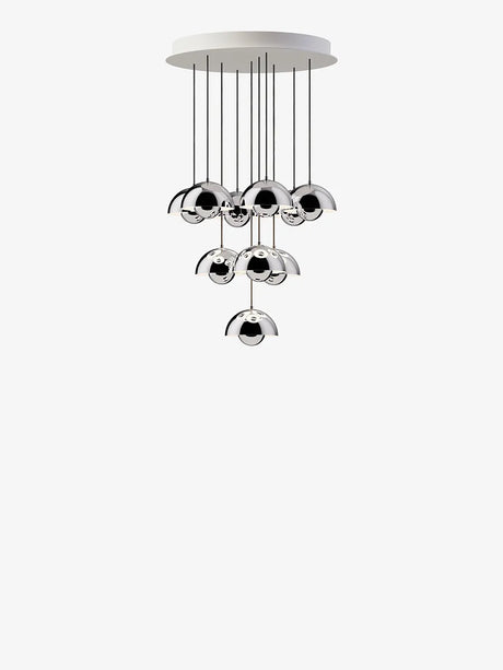 Flowerpot Chandelier VP10, 10 Pendel von &Tradition - Chrome-Plated - Jacobsen Plus