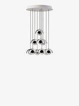 Flowerpot Chandelier VP10, 10 pendants reversed fra &Tradition - Chrome-Plated - Jacobsen Plus