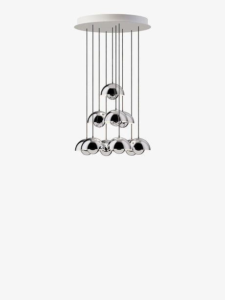 Flowerpot Chandelier VP10, 10 Pendel reversed von &Tradition - Chrome-Plated - Jacobsen Plus