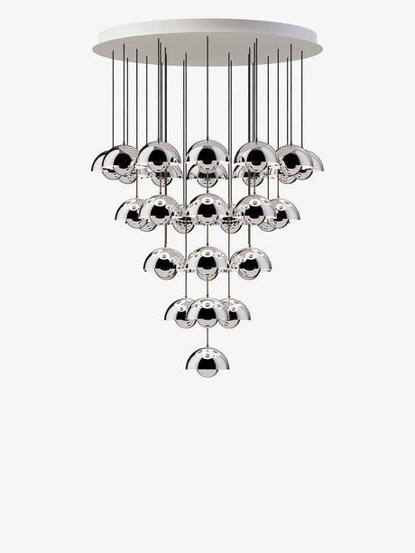 Flowerpot Chandelier VP10, 31 Pendelleuchten von &Tradition - Chrome-Plated - Jacobsen Plus