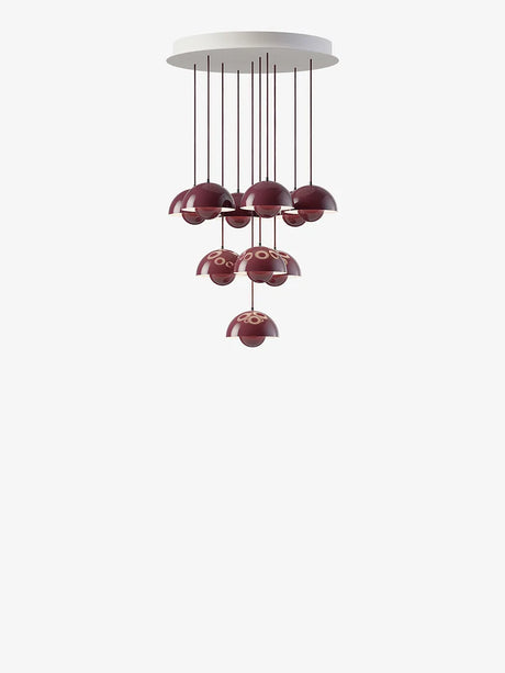 Flowerpot Chandelier VP10, 10 Pendel von &Tradition - Dark Plum - Jacobsen Plus