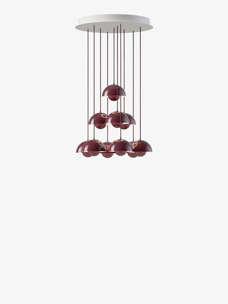 Flowerpot Chandelier VP10, 10 Pendel reversed von &Tradition - Dark Plum - Jacobsen Plus