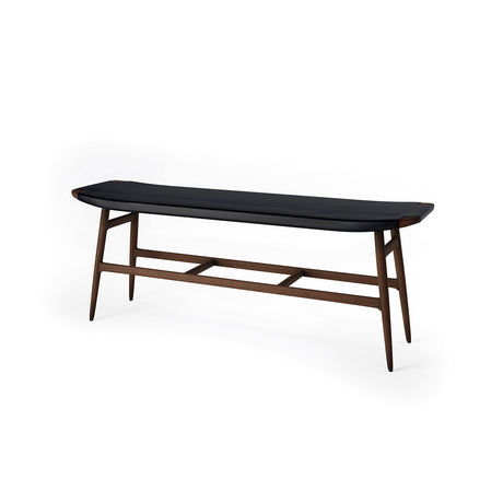 Freja Bank in Walnuss/Schwarz Leder von Stellar Works - 1 - Jacobsen Plus