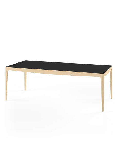 GM 3700 RO Esstisch, Schwarz von Naver Collection - 240 x 100 cm / Esche Weißöl / Keine Zusatzplatten - Jacobsen Plus