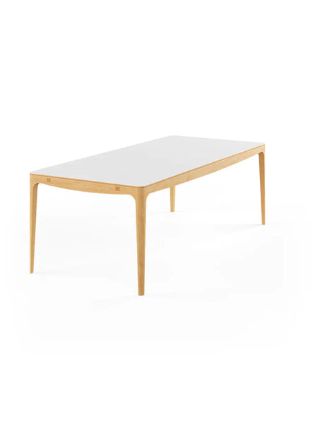 GM 3700 RO Esstisch, Weiß von Naver Collection - 180 x 100 cm / Esche Weißöl / Keine Zusatzplatten - Jacobsen Plus