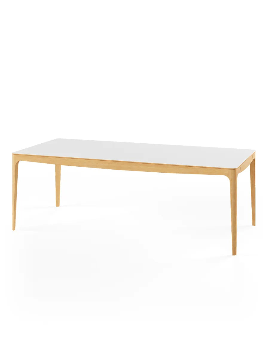 GM 3700 RO Esstisch, Weiß von Naver Collection - 180 x 100 cm / Eiche geölt / Keine Zusatzplatten - Jacobsen Plus