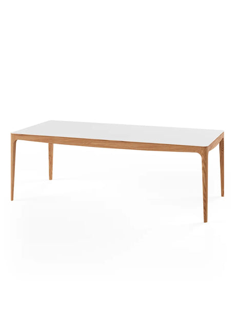 GM 3700 RO Esstisch, Weiß von Naver Collection - 180 x 100 cm / Esche Weißöl / Keine Zusatzplatten - Jacobsen Plus