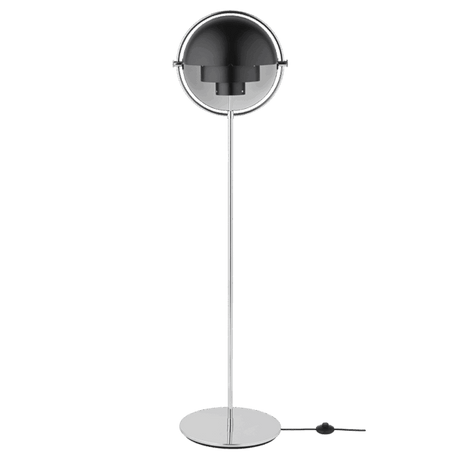 Multi-Lite Gulvlampe fra GUBI - Sort skærm - krom stel - Jacobsen Plus