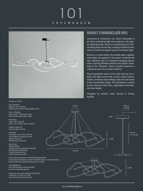 Ghost Chandelier, Big von 101 Copenhagen - 5 - Jacobsen Plus