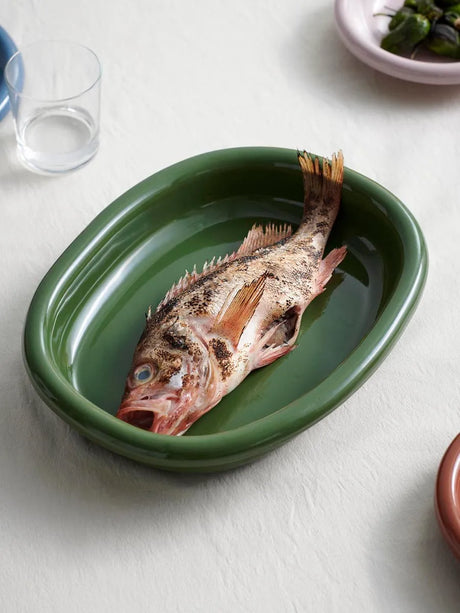 Barro Oval Dish, large von HAY - Grün - Jacobsen Plus