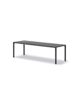 Piloti Bord, schwarz Laminat fra Fredericia Furniture - 6615: 120 x 39 x H35 cm / Schwarz pulverbeschichtetes Aluminium - Jacobsen Plus