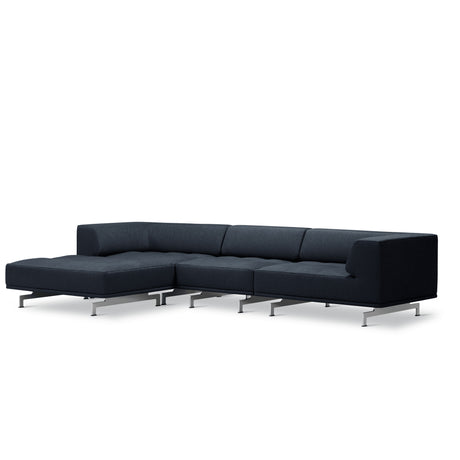 Delphi 450A, 3-Personen Sofa mit Hocker von Fredericia Furniture - Keiga 0182 / gebürstetes Aluminium - Jacobsen Plus