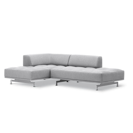 Delphi 450E, 2-Sitzer Open End und Chaiselongue von Fredericia Furniture - Keiga 0132 / gebürstetes Aluminium - Jacobsen Plus