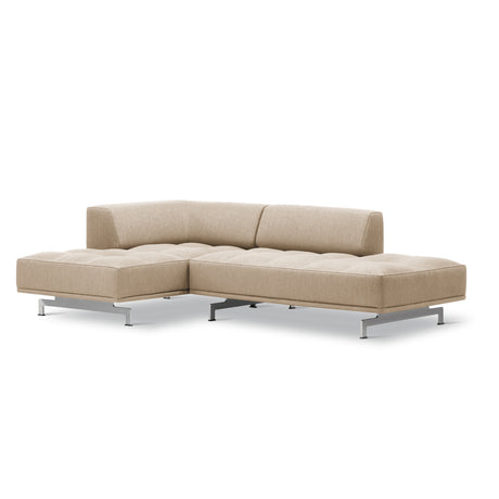 Delphi 450E, 2-Sitzer Open End und Chaiselongue von Fredericia Furniture - Keiga 0242 / gebürstetes Aluminium - Jacobsen Plus