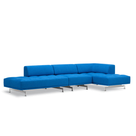 Delphi 450H, 3-Sitzer Open End und Chaiselongue von Fredericia Furniture - Keiga 0762 / gebürstetes Aluminium - Jacobsen Plus