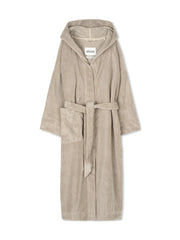 Hooded Terry Bademantel, Dried Linen von Aiayu