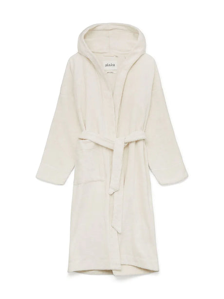 Hooded Terry badekåbe, Pure Ecru fra Aiayu - 1 - Jacobsen Plus
