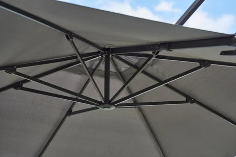 Hyde Luxe Sonnenschirm 3x3 m. mit Tilt inkl. Fuß von Cane-line - Anthrazit - Jacobsen Plus