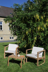 Bodil Kjær udendørs loungesæt i teak med 1 sidebord og 2 loungestole inkl. hynder fra Carl Hansen & Søn - 4 - Jacobsen Plus