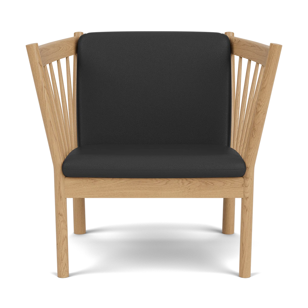 J146 Sessel von FDB Møbler - Schwarzes Leder - Jacobsen Plus