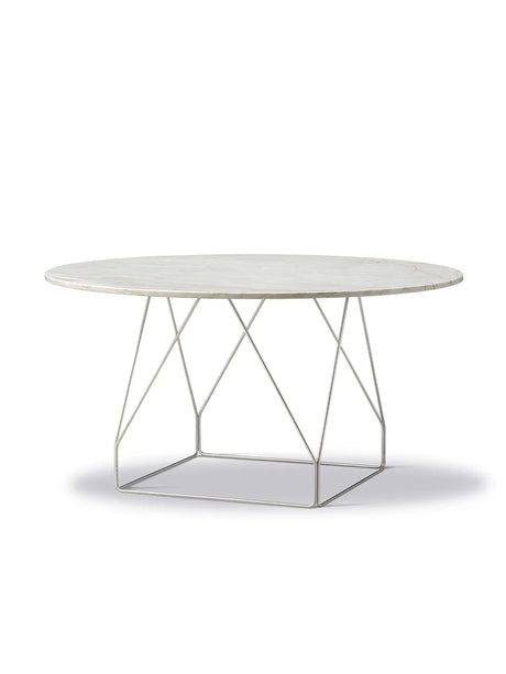 JG Tisch Ø140 cm von Fredericia Furniture - Graues Linoleum mit Natur-Esche-Kante / Schwarzer Stahl - Jacobsen Plus