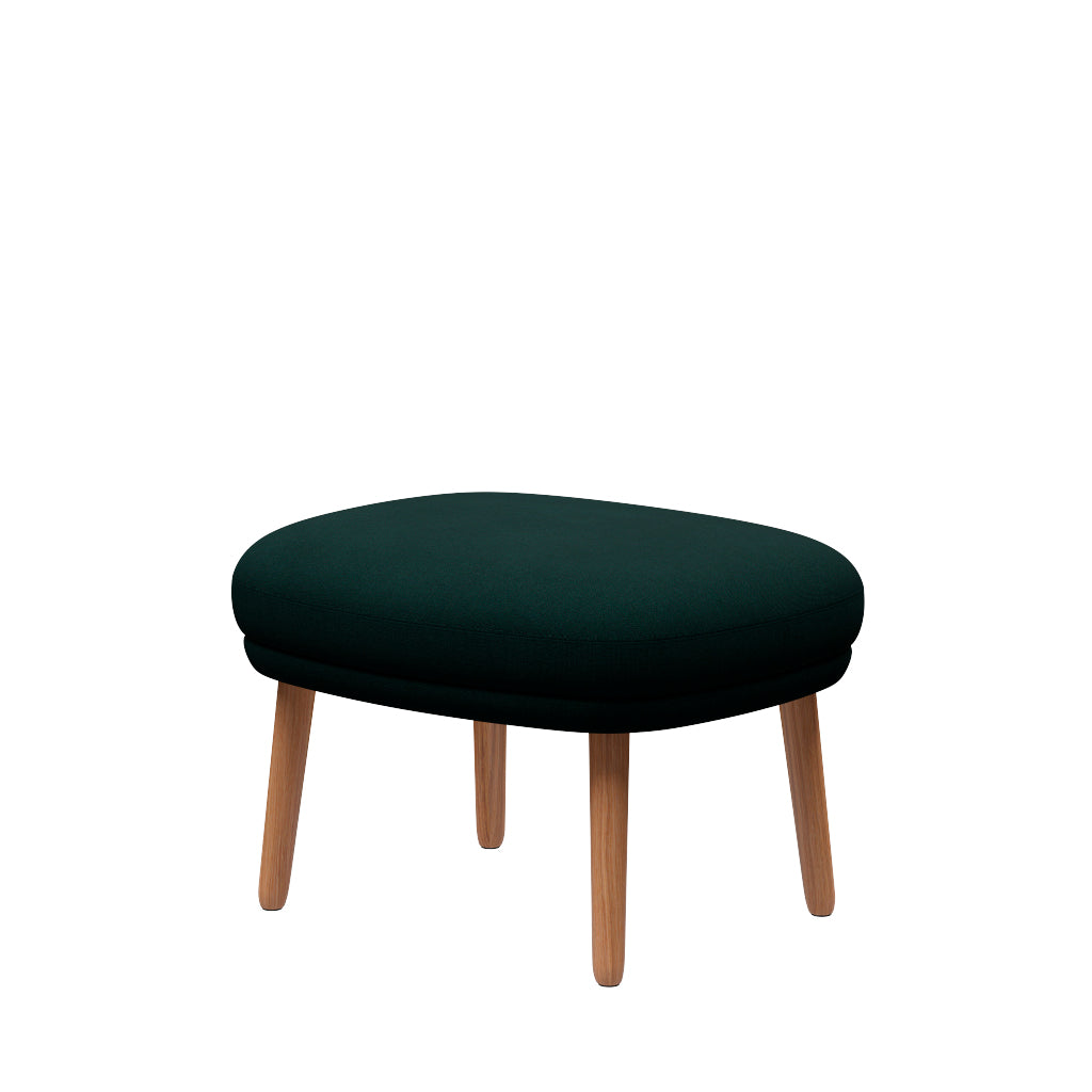 Ro Skammel m. stel i eg fra Fritz Hansen - Christianshavn - 1161 Dark Green - Jacobsen Plus