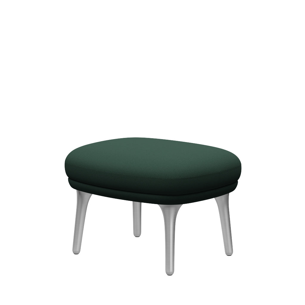 Fri Hocker mit Aluminiumgestell von Fritz Hansen - Christianshavn - 1160 Dunkelgrün Uni - Jacobsen Plus