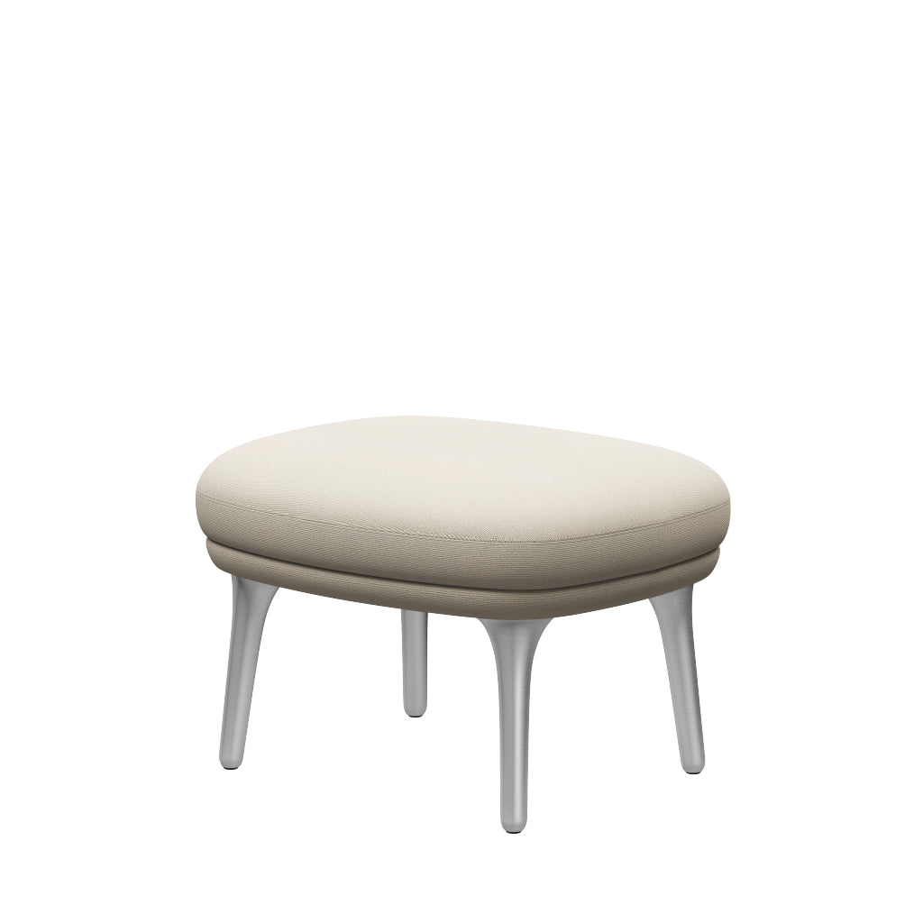 Fri Hocker mit Aluminiumgestell von Fritz Hansen - Hallingdal - 100 Off White - Jacobsen Plus