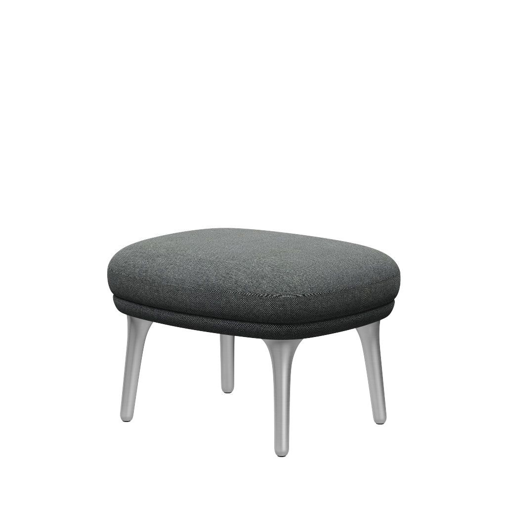 Fri Hocker mit Aluminiumgestell von Fritz Hansen - Hallingdal - 126 Weiß/Braun - Jacobsen Plus