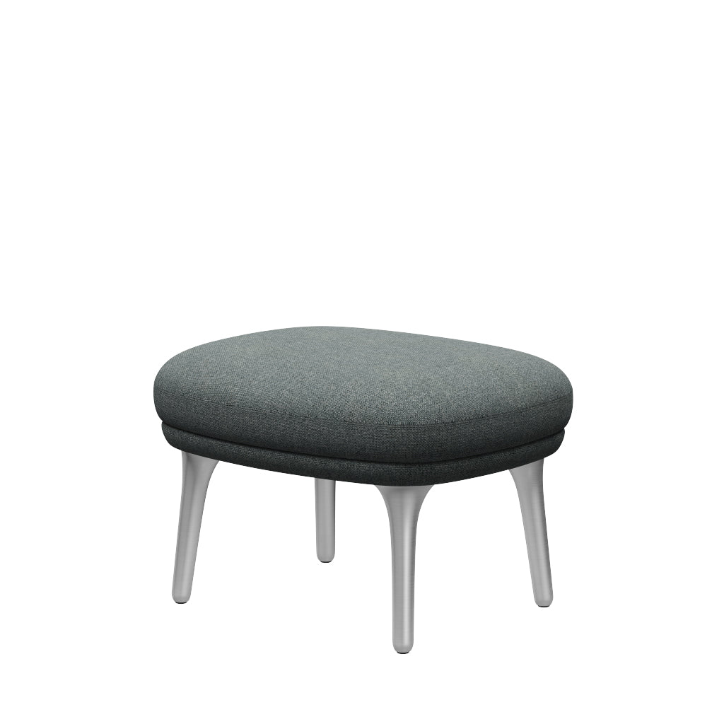 Fri Hocker mit Aluminiumgestell von Fritz Hansen - Hallingdal - 130 Grau - Jacobsen Plus