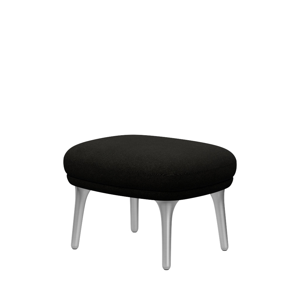 Fri Hocker mit Aluminiumgestell von Fritz Hansen - Hallingdal - 173 Schwarz/Grau - Jacobsen Plus